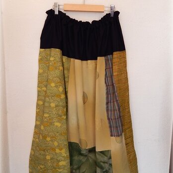 KIMONOギャザースカート　うぐいす2の画像