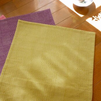 HAND WEAVING  クッションカバー ＜黄緑＞