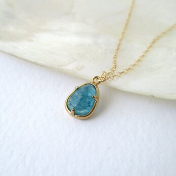 シアンブルージェイドネックレス　【14kgf】