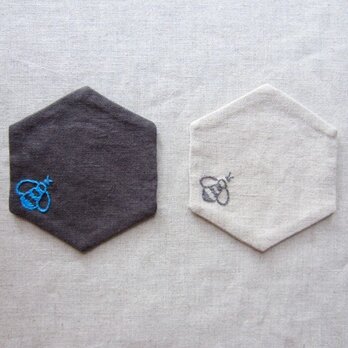 Linen coaster set [honeycomb]の画像
