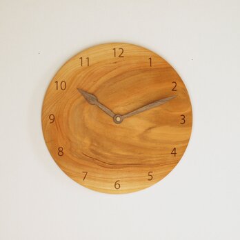 木製 掛け時計 丸型 桜材17の画像