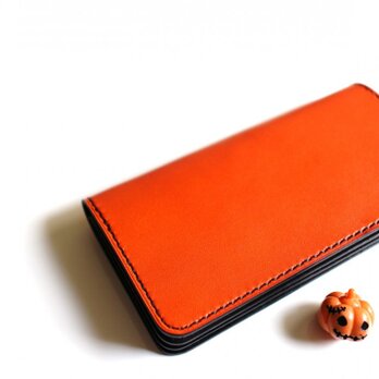 【受注生産品】長財布 ～栃木アニリン橙×栃木サドル～の画像