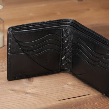 BASICウォレット＜BLACK＞ カードタイプ  ラッピング無料  二つ折り財布の画像