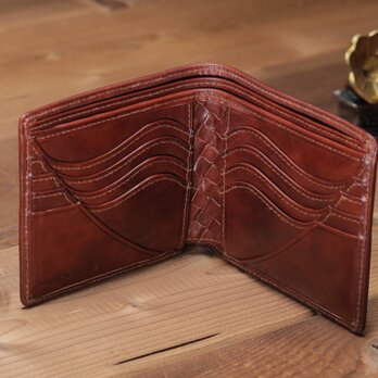 BASICウォレット＜BROWN＞ カードタイプ  ラッピング無料  二つ折り財布の画像