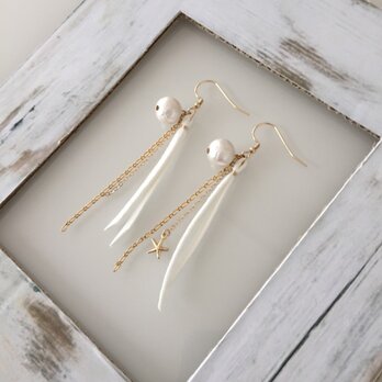 パール&タッセルピアス