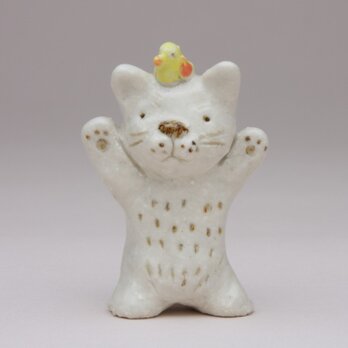 猫と小鳥の画像