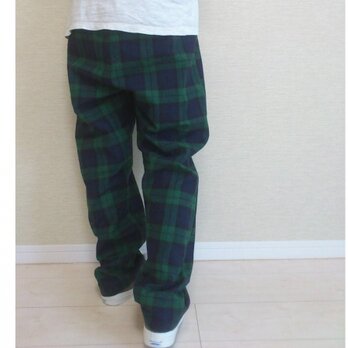 ※オーダー品※綿のゆるパンツ103(ブラックウォッチ)