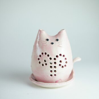 【再販】ねこのお香立て（ピンク）