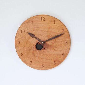 木製 掛け時計 丸型 アルダー材2の画像