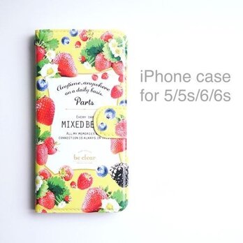 iPhone case (手帳型) for 5/5s/6/6s 【MIXED BERRY】の画像