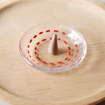 小さな香皿　赤