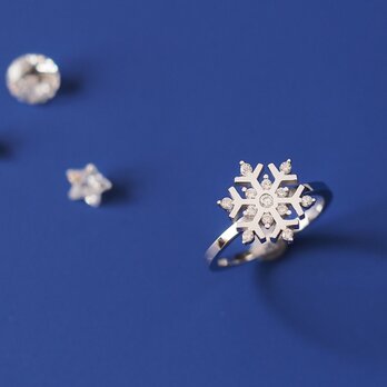 雪の結晶 リング 指輪 シルバー925の画像