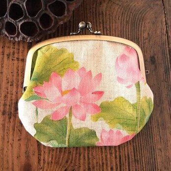 型染め 親子がま口（蓮 あお）2