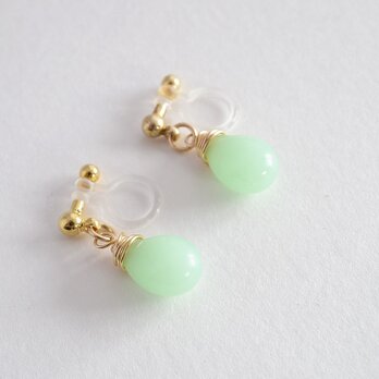 GLASS Larme earring/pierce グリーンヘイズの画像