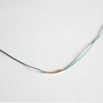 k18 green nylon bar necklaceの画像