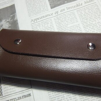 アコーディオン♪　長財布（ブラウン　シボ柄）