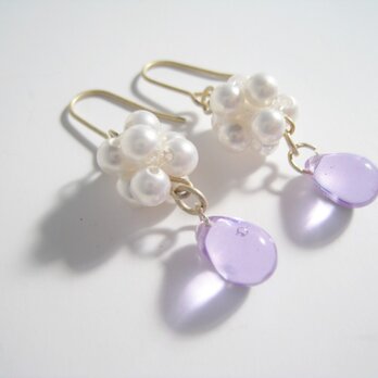 Pearl & Teardrop pierce -Lavender-の画像