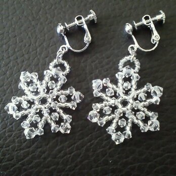 氷の六弁花・小・イヤリング