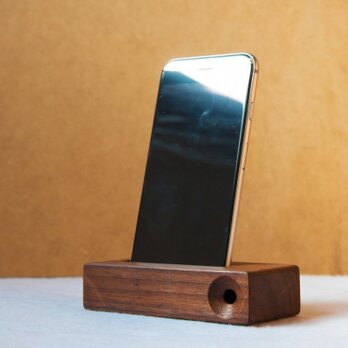 iphone stand -unplugged speaker-（ウォルナット）の画像