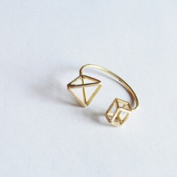 geometric contemporary ring　k18の画像