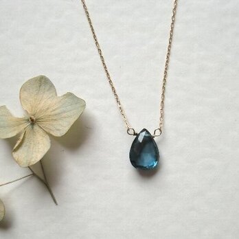 【中瀬様オーダー】ロンドンブルートパーズの１０金ネックレス