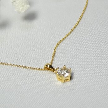 【K14gf】宝石質ホワイトトパーズの一粒ネックレス　の画像