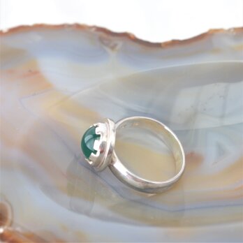 グリーンアゲート　銀の指輪　－64－の画像