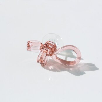 くるくるリボンピアス　片耳タイプ　ブラウン（シルバー925）