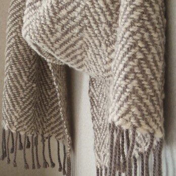 手織りウール＆シルクストール・・根雪の画像