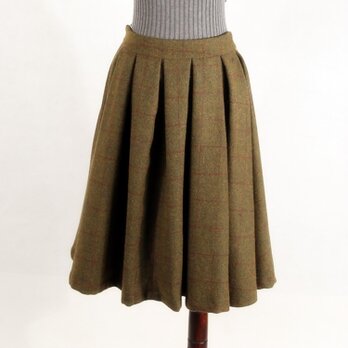 チェック柄　ウール生地　冬の厚て人気スカートの画像