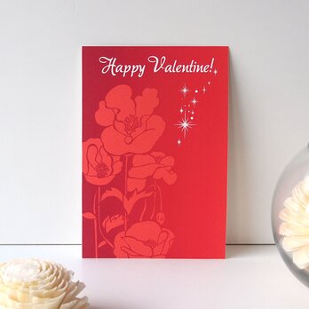 用途選べるポストカード【真っ赤なポピー】４枚セット