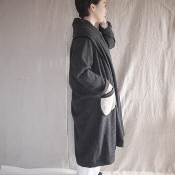 tsukiyo no gown coat (darkgrey herringbone)の画像