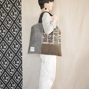 Coffee beans  sackpatchwork totebag <L>の画像