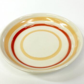 Plate/S(Border pattern-red/beige)の画像