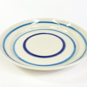 Plate/L(Border pattarn-turquoise/blue)の画像
