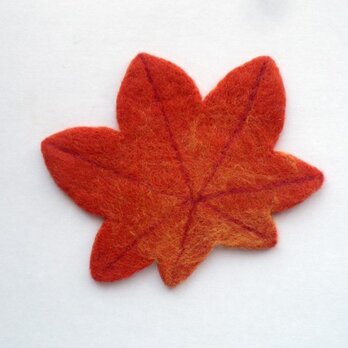 落ち葉のコースター・もみじ橙