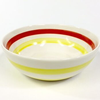 Bowl/S(Border pattern-yellow/red)の画像