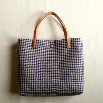 千鳥格子リネントートBag（すみれ）