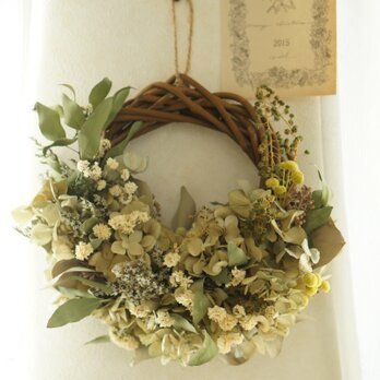 white＆green　half　wreathの画像