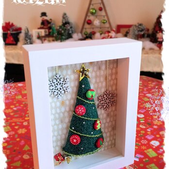 立体クリスマスツリーのフレームの画像
