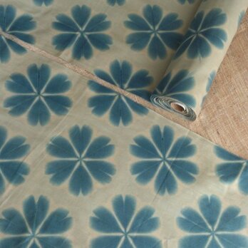 雪花絞り木綿反物12.5m　エンジュ、柿渋下地