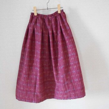レトロな紬の着物リメイクスカートの画像