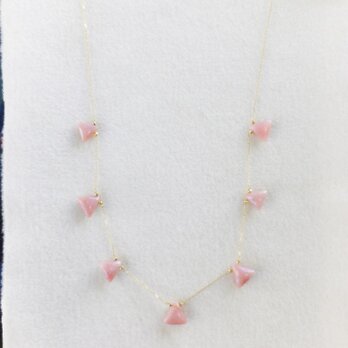 K18 pink opal triangle necklaceの画像