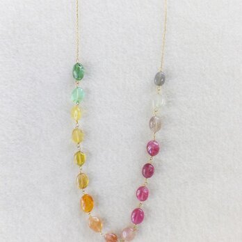 k18 multi tourmaline necklaceの画像