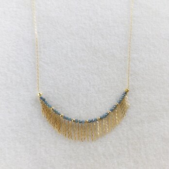 K18 blue diamaond fringe necklaceの画像