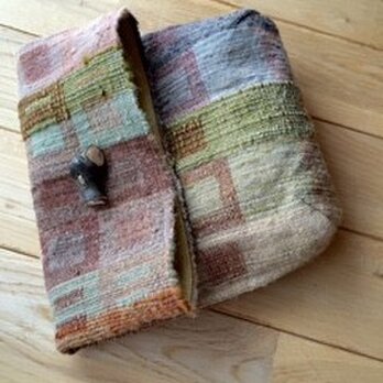 ■手織/ウール二重織”木の枝”ポーチ