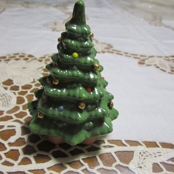 磁器のクリスマスツリーの画像