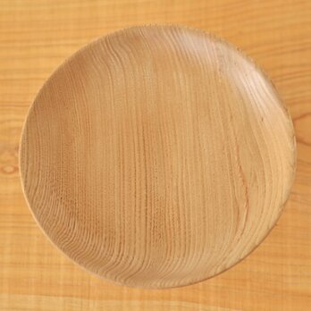 タモの木皿・6寸／wood carvingの画像