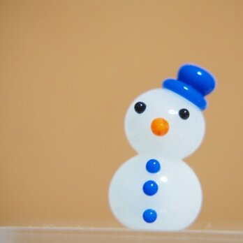 雪だるまのミニミニオブジェ　青ぼうしの画像