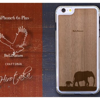 ゾウが大好きな方々とっての最高のiPhone6 6sPlusケース クリアー（親子ゾウ）の画像